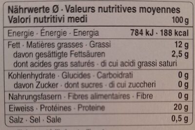 Sardinen in Olivenöl - Tableau nutritionnel
