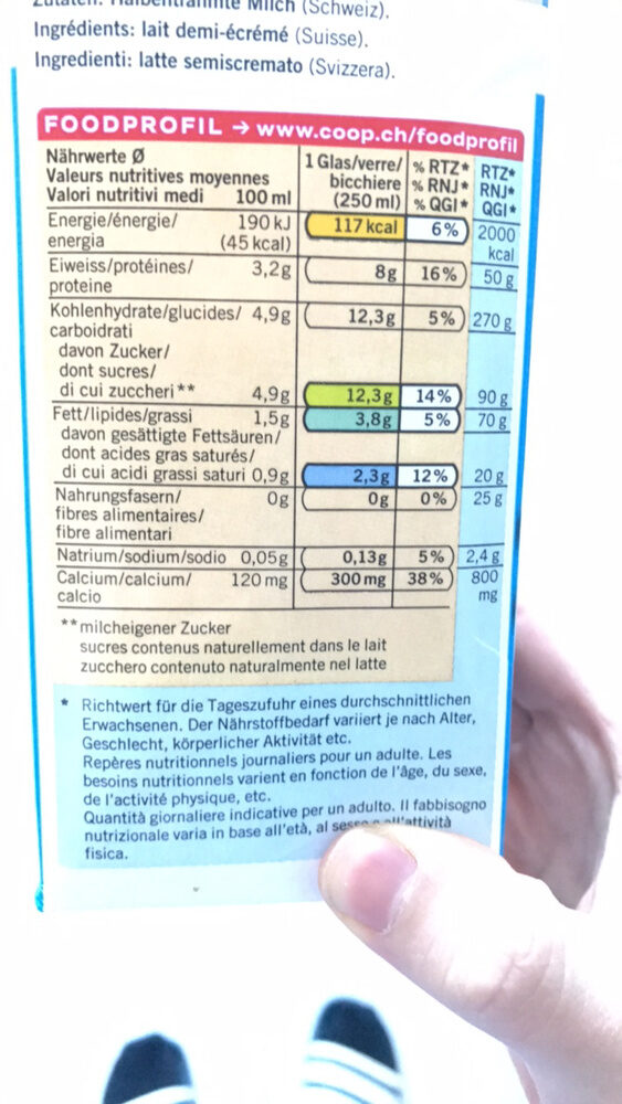 Drink - lait demi écrémé - Nährwertangaben - fr