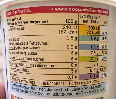 Jogurt Bifidus Nature - Valori nutrizionali - fr