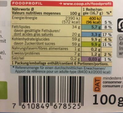 Coop Qualité & Prix Milch Schokolade Fairtrade Max Havelaar - Nutrition facts - fr