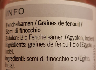 Fenchelsamen - Ingredienti