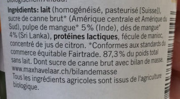 Jogurt Mangue bio - Ingredienti - fr