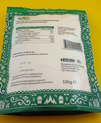Fromage râpé Sbrinz - Instruction de recyclage et/ou informations d'emballage