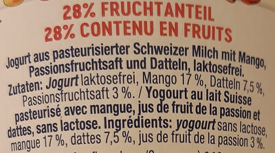 Jogurt Pur Mango-Passionsfrucht & Dattel - Ingredienti - fr