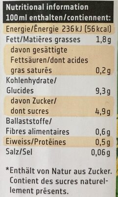 Beleaf drink oat & almond - Valori nutrizionali - fr