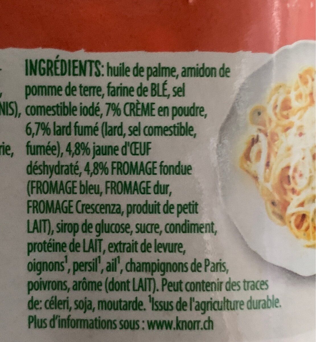 Sauce Carbonara - Ingredienti - fr