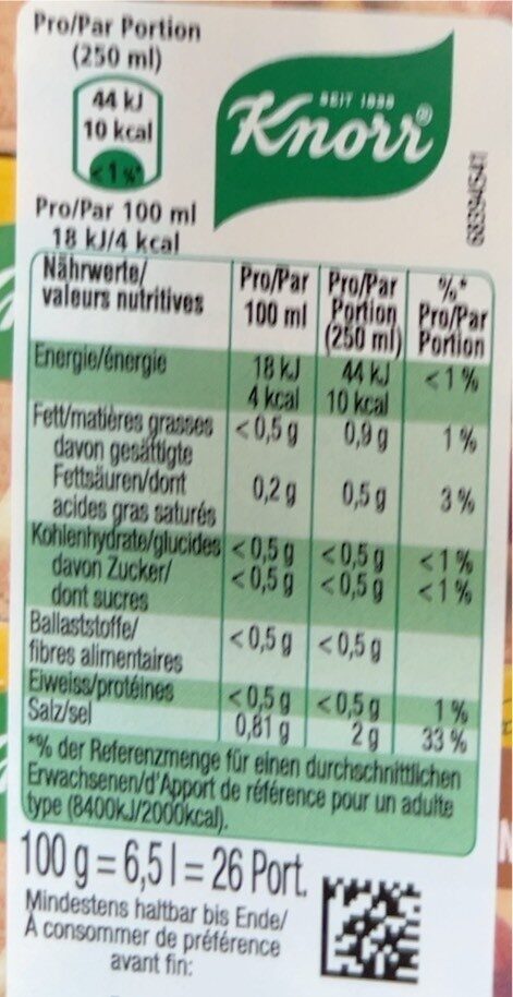 Steinpilz-Bouillonwürfel - Nutrition facts - fr