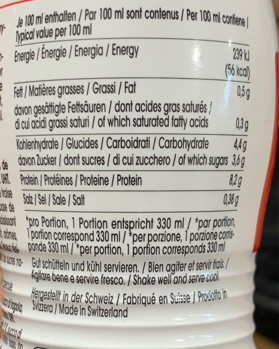 Protein Drink - Nutrition facts - fr