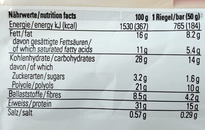 Crunchy Protein Peanut-Caramel - Nutrition facts