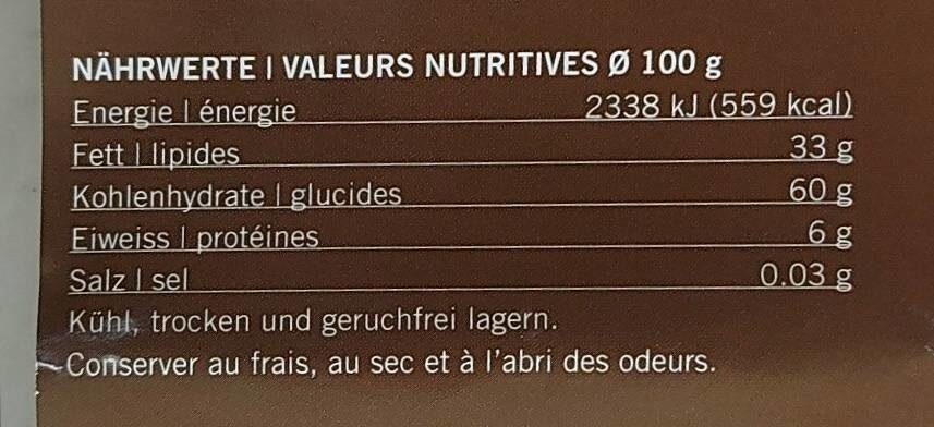 Œufs en chocolat - Valori nutrizionali - fr