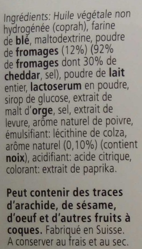 Les Dentelles Cheddar saveur noix - Ingredients - fr