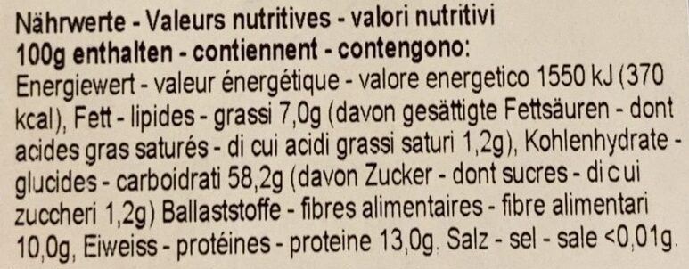 Flocons d’avoine fins - Valori nutrizionali - fr