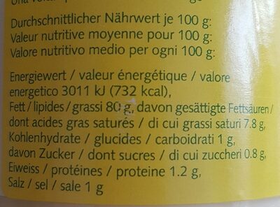 Mayonnaise - Nährwertangaben - fr