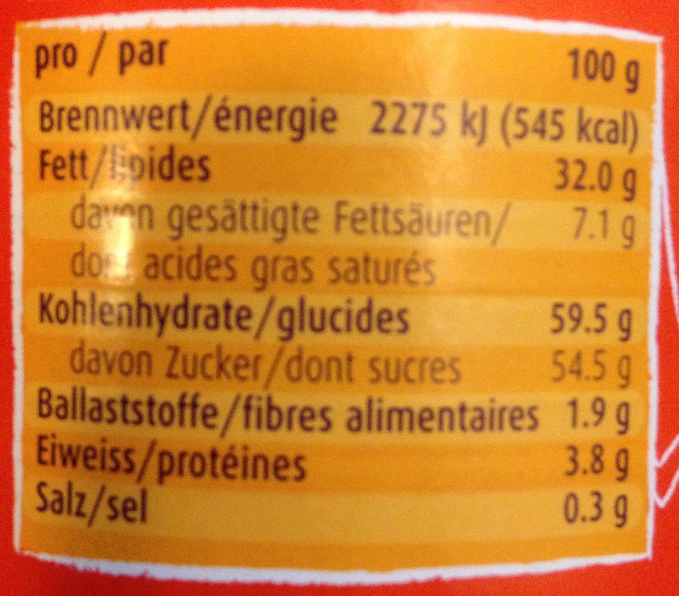 Ovomaltine Crunchy Cream - Nährwertangaben - fr