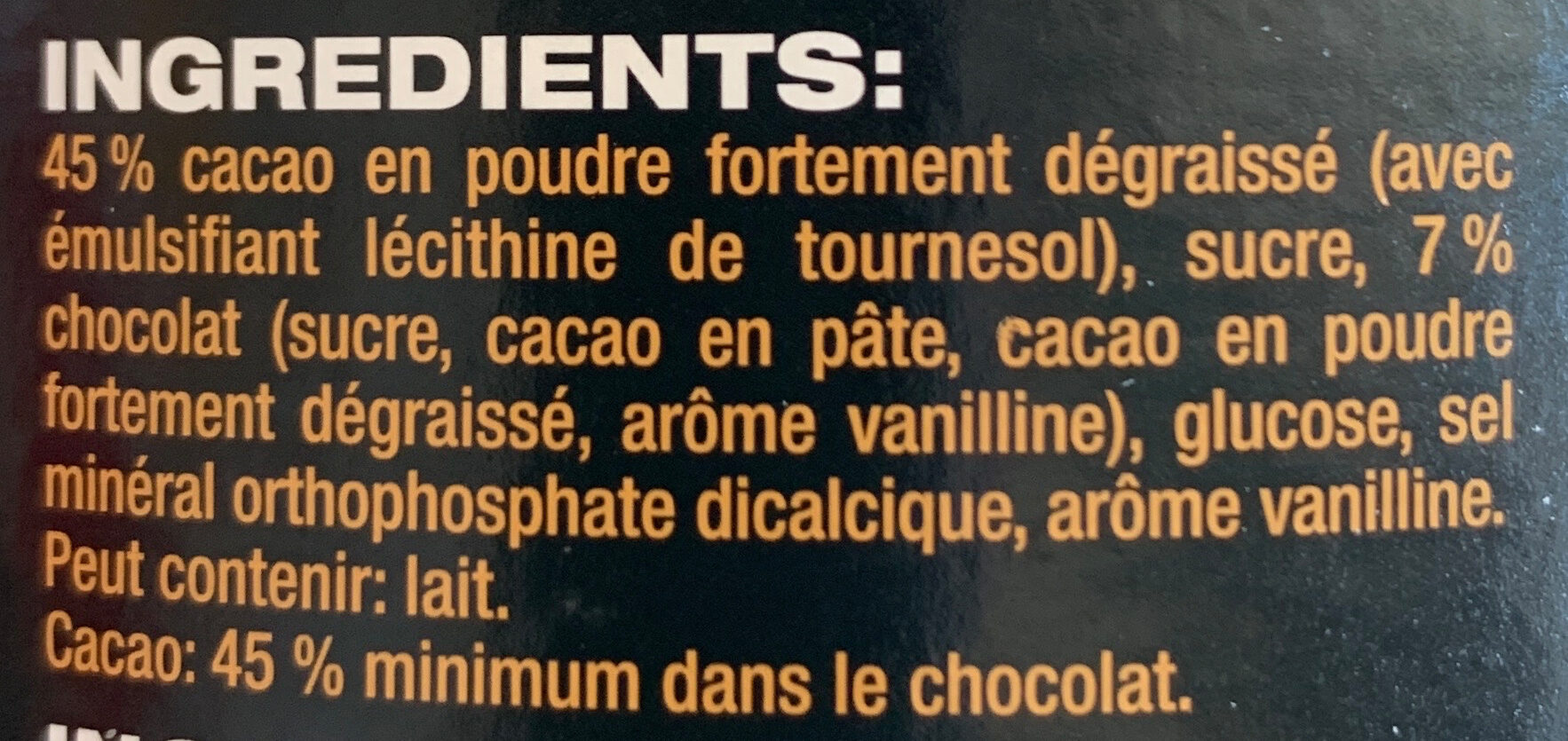 Caotina Noir - Ingredienti - fr
