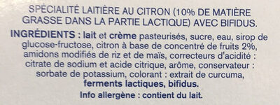 Perle de Lait Citron - Ingredienti - fr