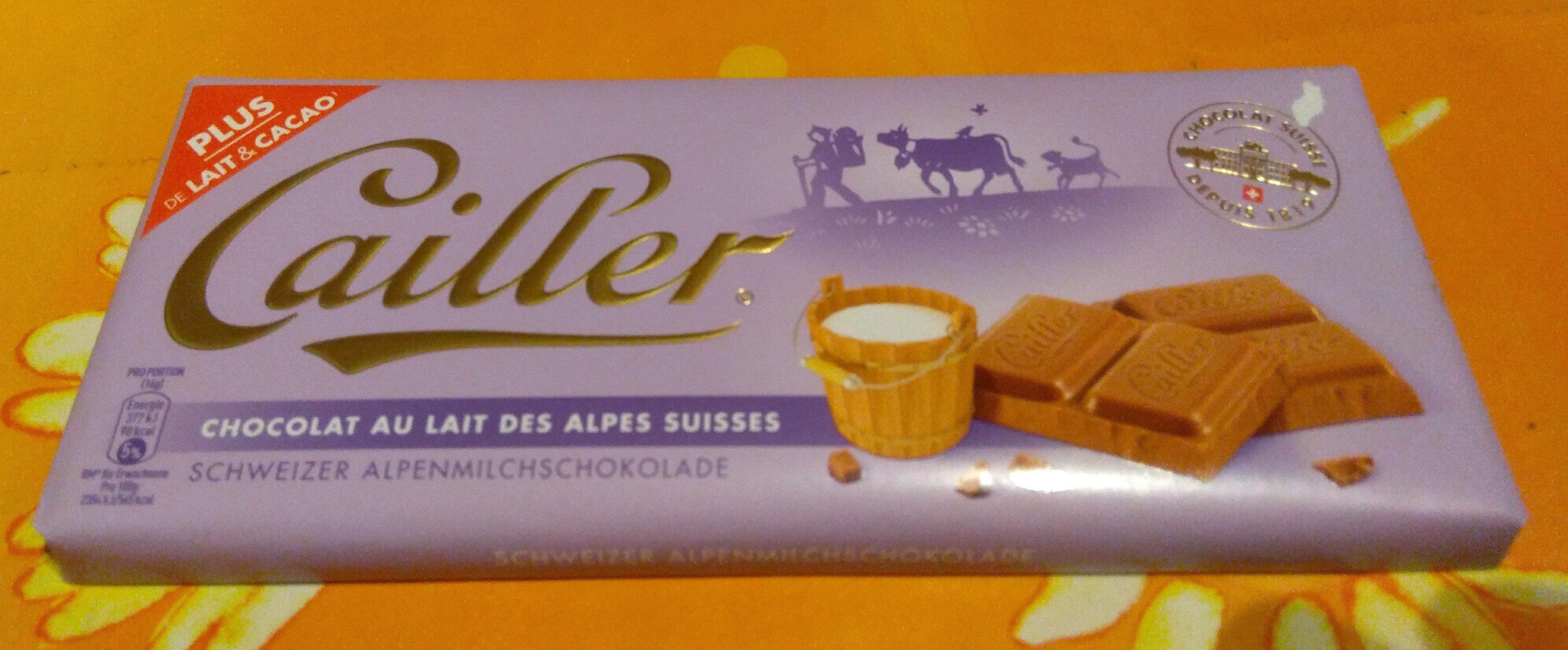 Chocolat au lait des Alpes Suisses - Produkt