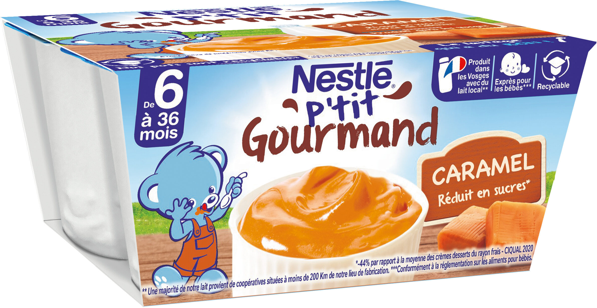 NESTLE P'TIT GOURMAND Caramel - 4 x 100g - Dès 6 mois - Produit