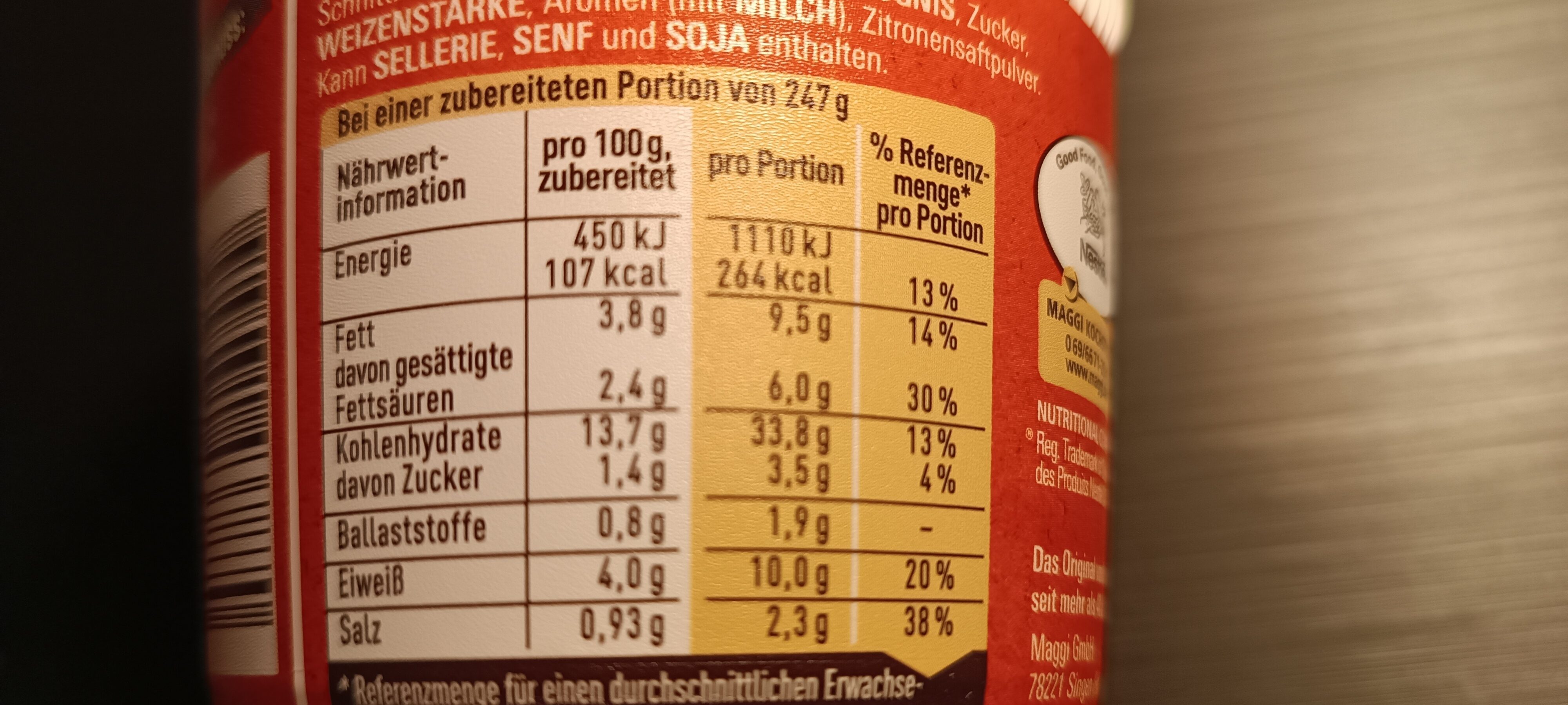 5 Minuten Spaghetti in Käse-Sahne-Sauce - Nutrition facts - de