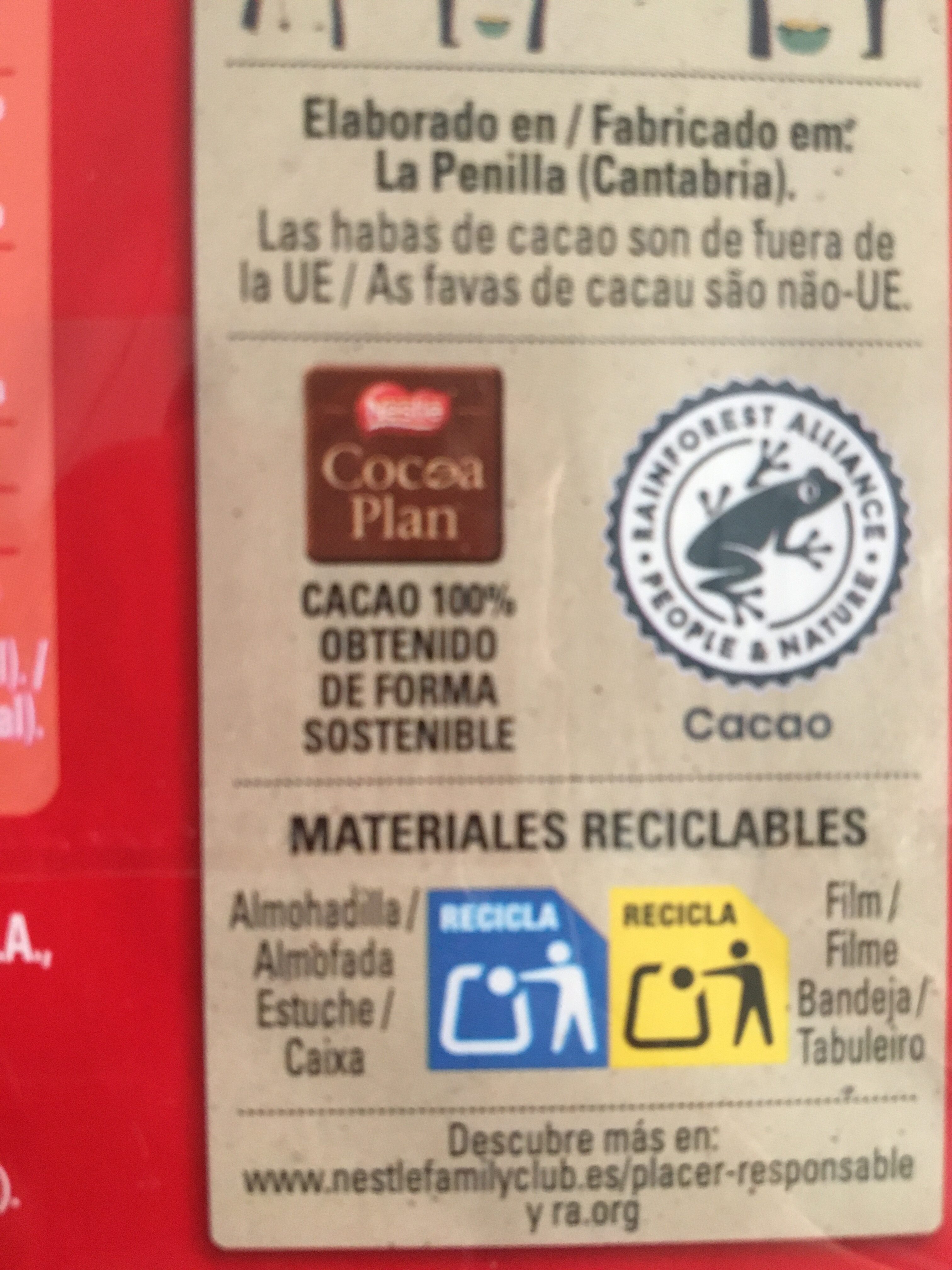 Caja Roja DELICIOSO SURTIDO DE 22 BOMBONES - Recycling instructions and/or packaging information