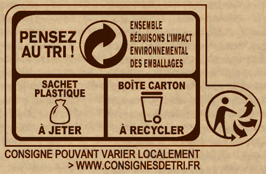 NESTLE DESSERT Cacao en Poudre boîte 250g - Instruction de recyclage et/ou informations d'emballage