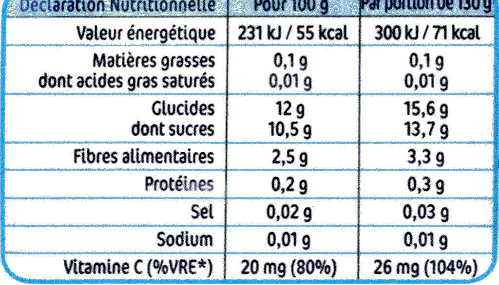 NESTLÉ NATURNES Purée bébé Pommes Poires -4x130g -Dès 4/6 mois - Voedingswaarden - fr