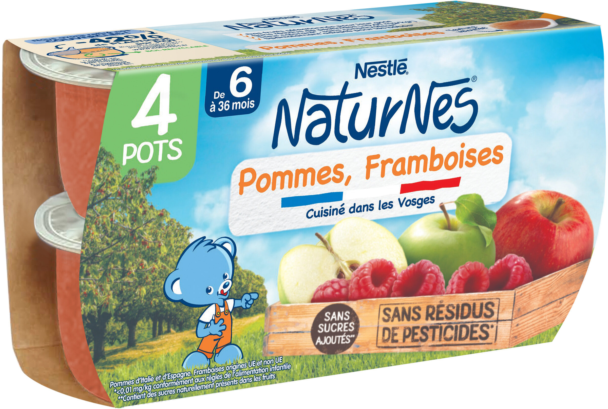 NESTLE NATURNES Purée bébé Pommes Framboises -4x130g -Dès 6 mois - نتاج - fr