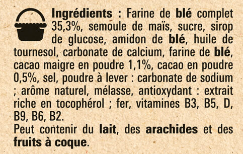 NESTLE COOKIE CRISP Céréales 625g - Ingredients - fr