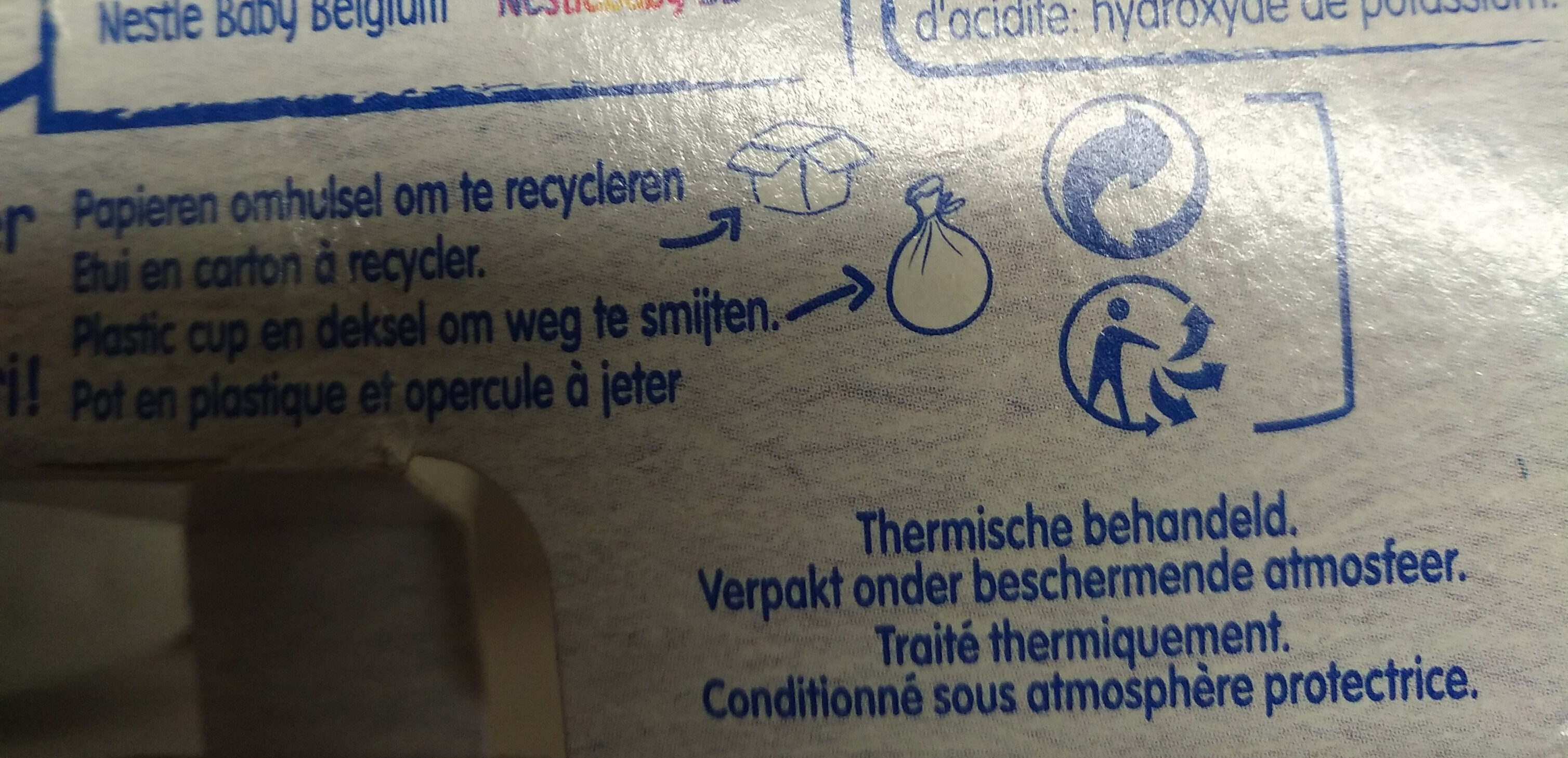 Nestle Baby Milk Dessert Vanilla - Instruction de recyclage et/ou informations d'emballage