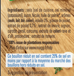 MAGGI Bouillon KUB Volaille Réduit en sel de -25% 120g - Ingrédients