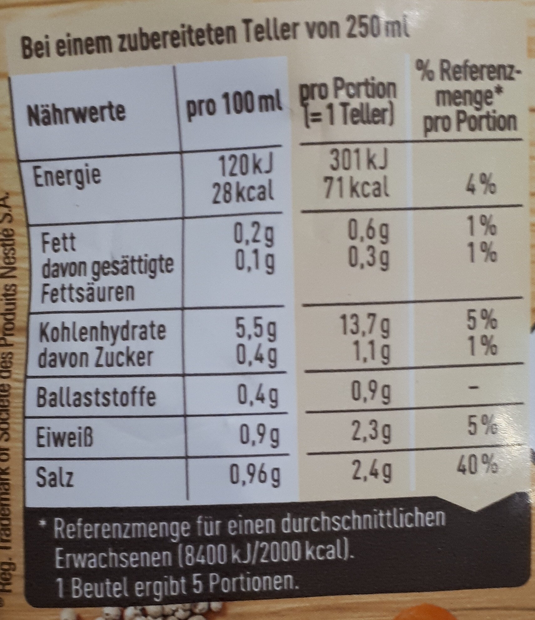 Rindfleisch Suppe Von Maggi, Suppe - Nutrition facts - de