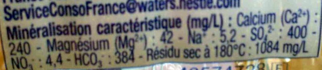 VITTEL eau minérale naturelle 33cl - Voedingswaarden - fr