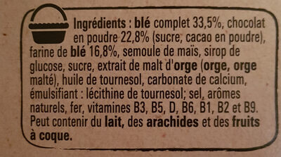 NESTLE CHOCAPIC Céréales 1kg - Ingrédients