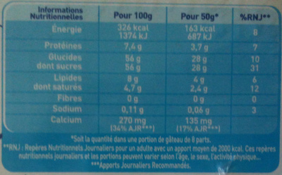 Nestlé - Lait concentré sucré - Información nutricional - fr