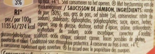 Saucisson de Jambon - Ingredients - fr