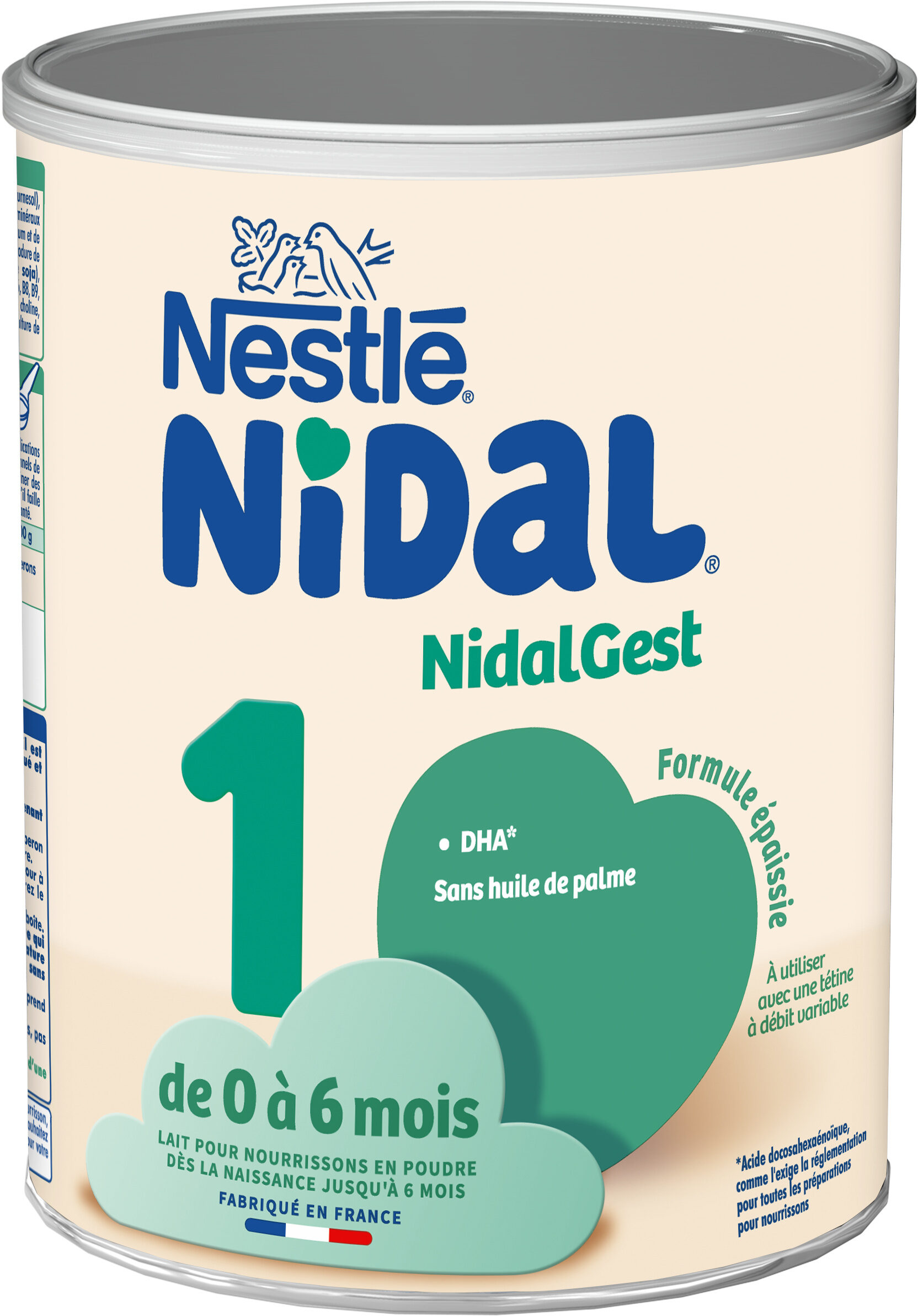 NESTLE NIDAL NidalGest 1 Lait infantile 1er âge 800g dès la Naissance - Product - fr