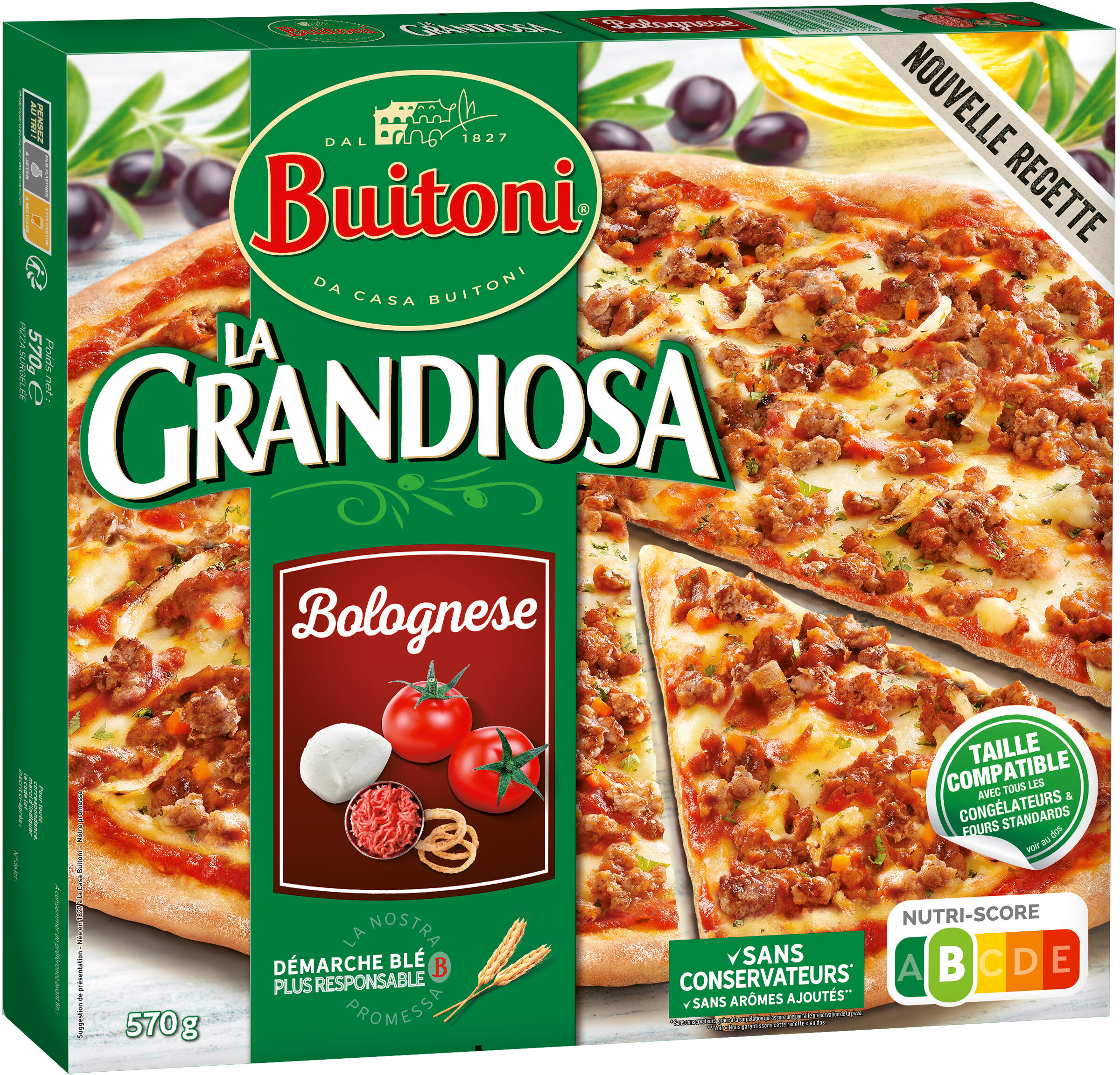 GRANDIOSA pizza bolognaise surgelée - Produit