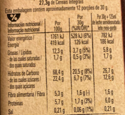 Chocapic Choco Crush - Nutrition facts - pt