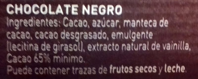 Chocolate negro para repostería Intenso 65% cacao - Ingrédients - es