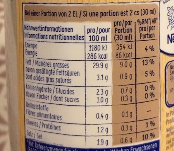 French Dressing Extra Thomy 70 Cl, 1 Bouteille - Valori nutrizionali - fr