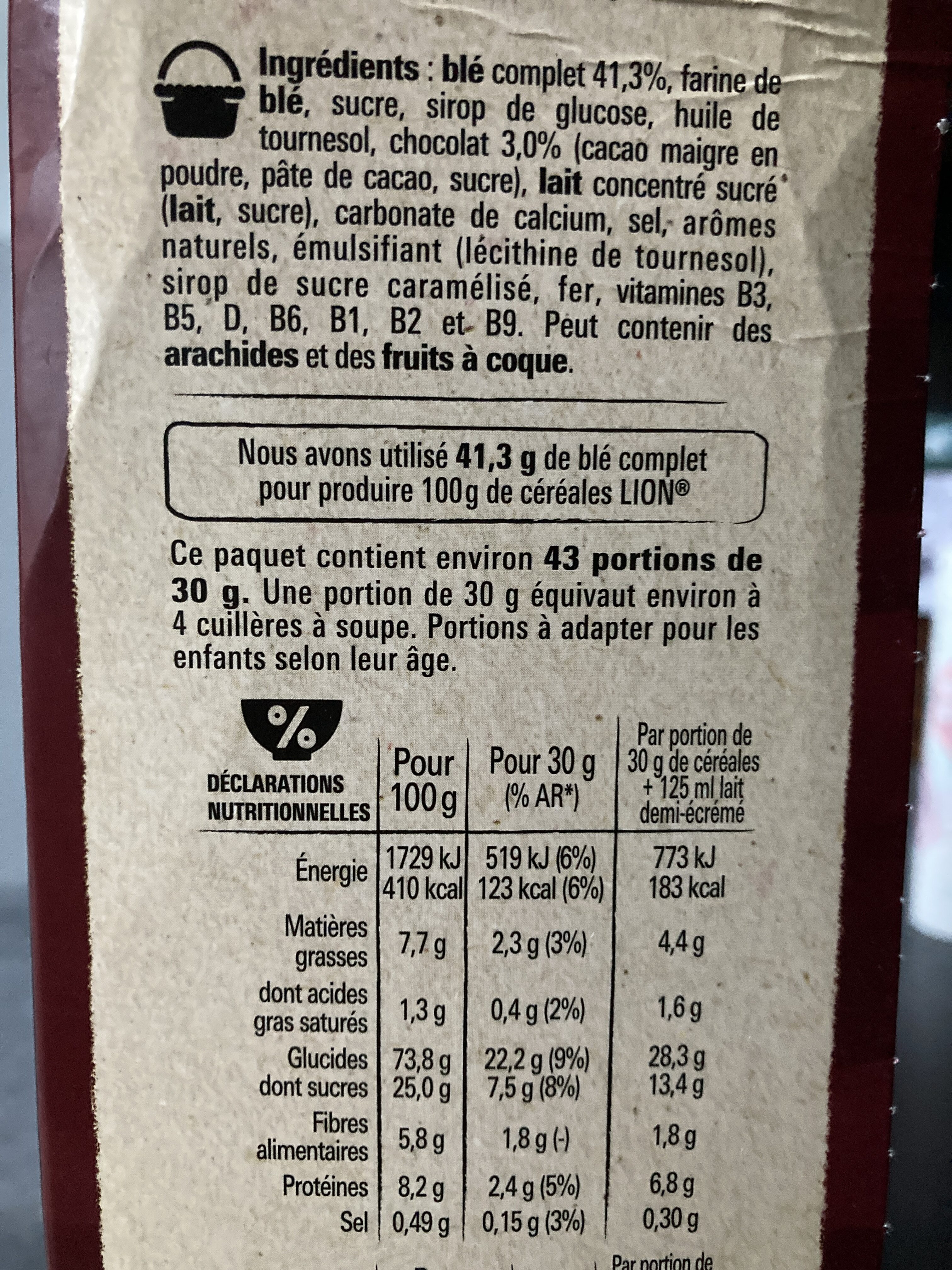 NESTLE LION Céréales 1,3kg - Ingredienser - fr