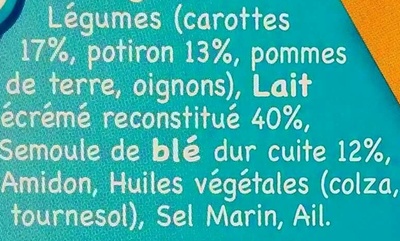 Carottes, Potiron, Semoule - Ingrédients