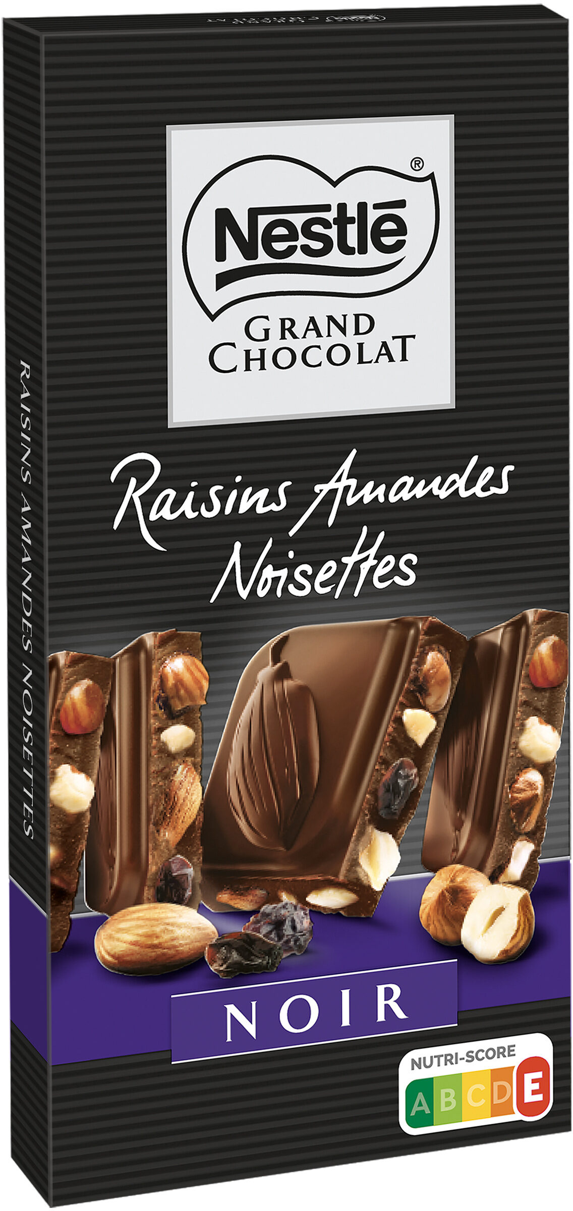 NESTLE GRAND CHOCOLAT Chocolat Noir Raisins Amandes Noisettes 200g - Produit