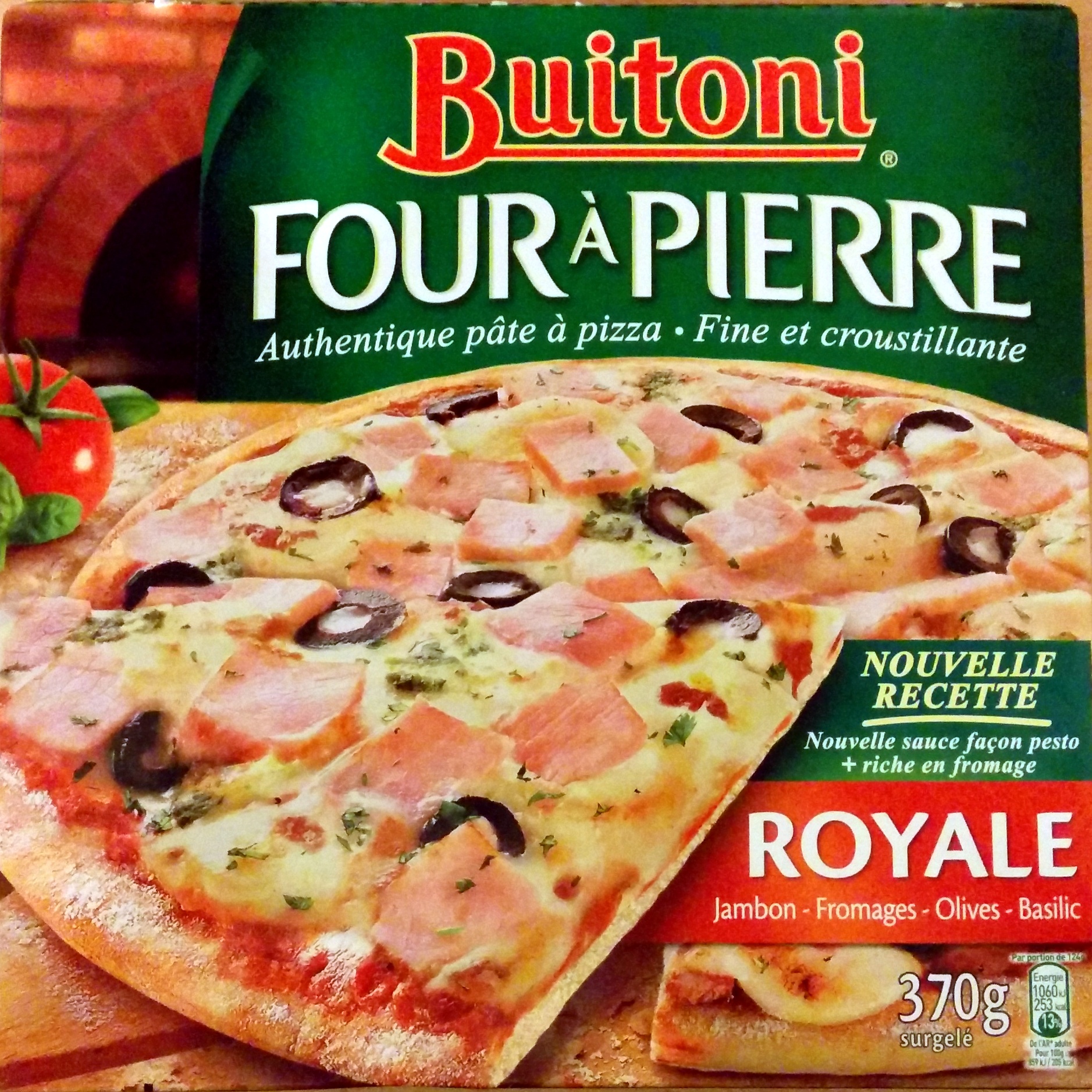 Four à Pierre - Royale (Jambon, fromages, olives, basilic) - Produit
