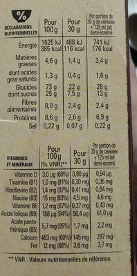 NESTLE CHOCAPIC Céréales 430g - Nutrition facts