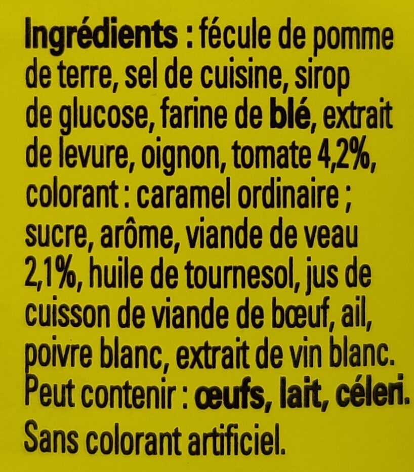 Fond de Veau - Ingredients - fr