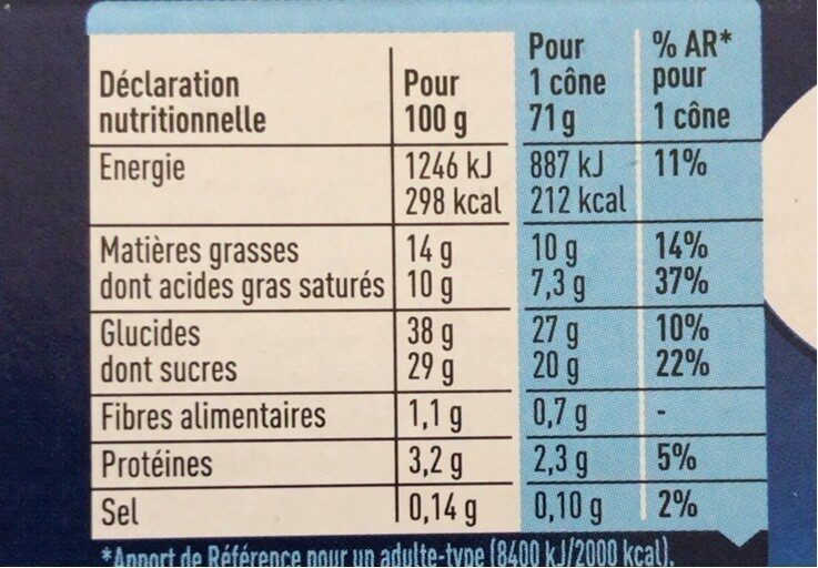 Extrême vanille de Madagascar - Nutrition facts - fr