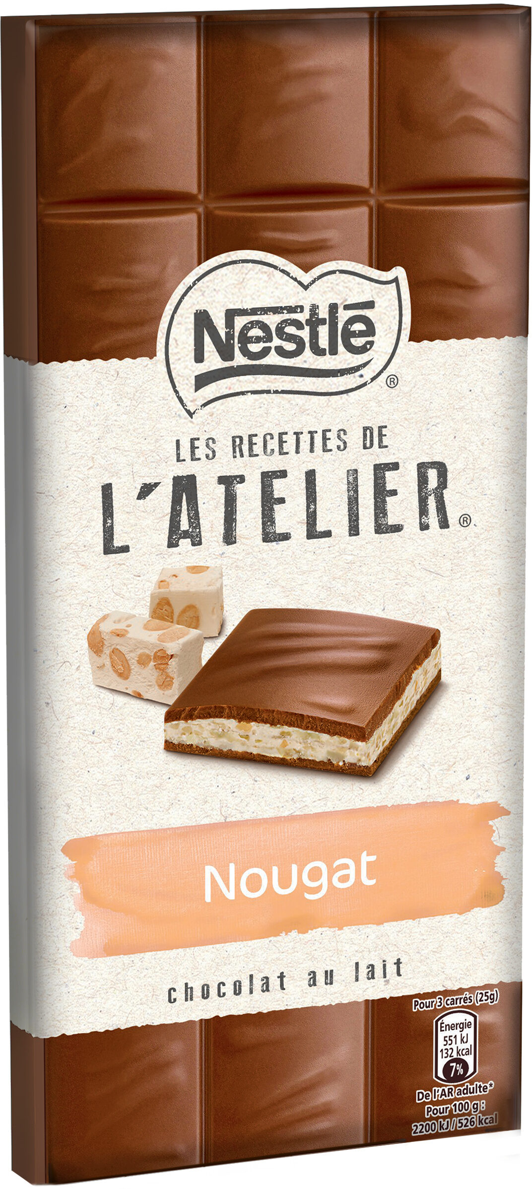 NESTLE L'ATELIER Chocolat au Lait et Nougat 150g - Producto - fr