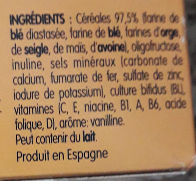Baby cereals - Ingrediënten - fr