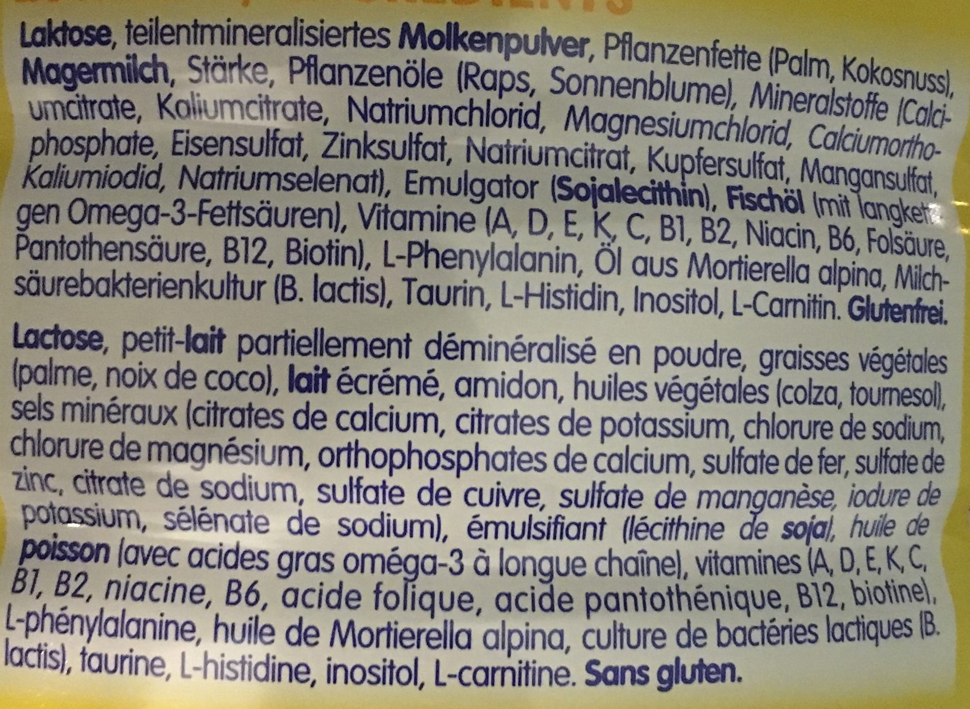 Nestle Beba Optipro 1 - Ingredienti - fr